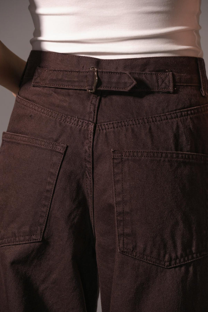Toka Detaylı Bol Kesim Geniş Paça Rahat Baggy Jean Kot Salaş Kadın Pantolon @Milano Maule