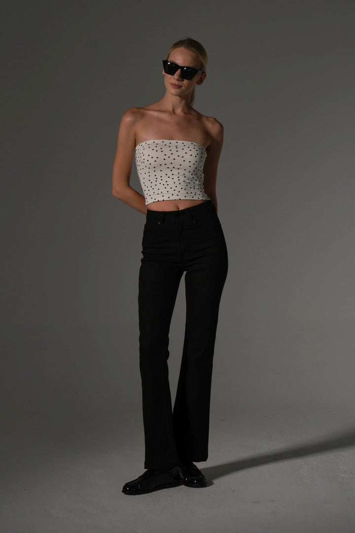 Yüksek bel kot, ispanyol paça esnek denim kumaş kadın fit and Flare jean pantolon @flares Maule