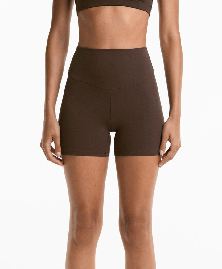 yüksek bel toparlayıcı esnek kumaş, kadın spor taytı 10 cm comfortlux high rise hot pants Domoda