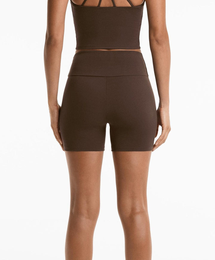 yüksek bel toparlayıcı esnek kumaş, kadın spor taytı 10 cm comfortlux high rise hot pants Domoda