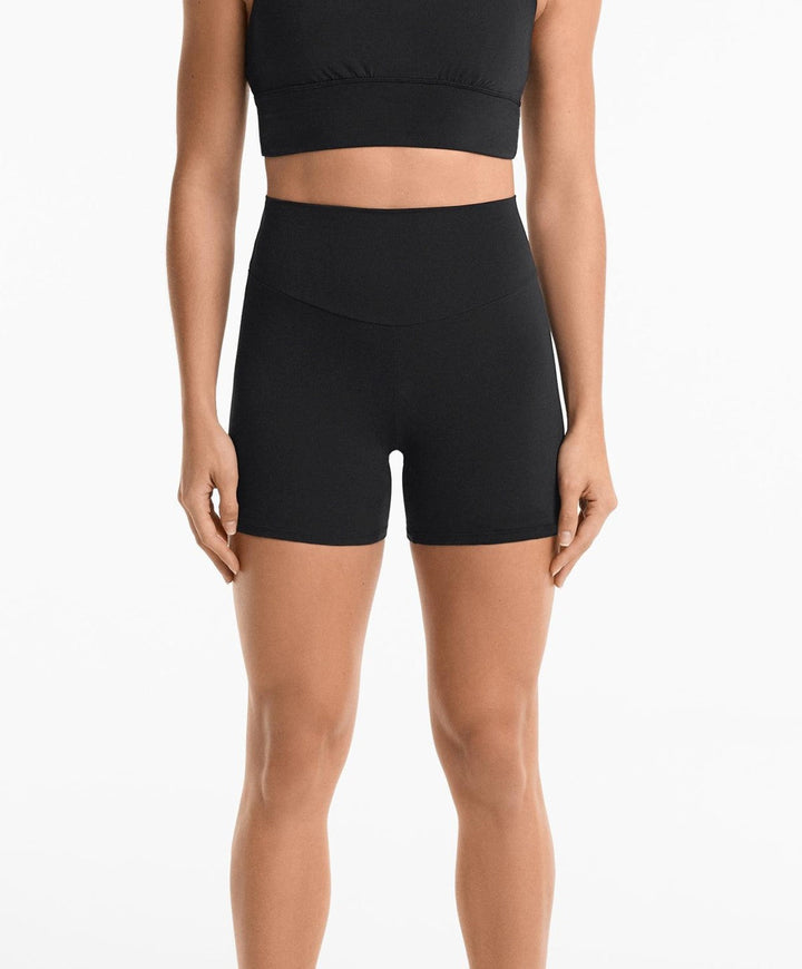 yüksek bel toparlayıcı esnek kumaş, kadın spor taytı 10 cm comfortlux high rise hot pants Domoda