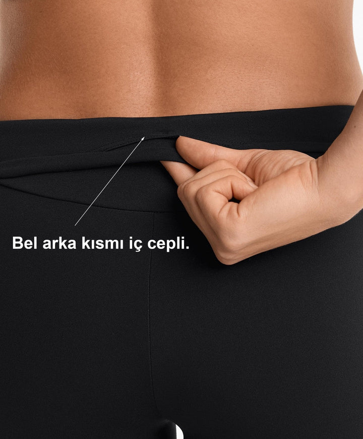 yüksek bel toparlayıcı esnek kumaş, kadın spor taytı 10 cm comfortlux high rise hot pants Domoda