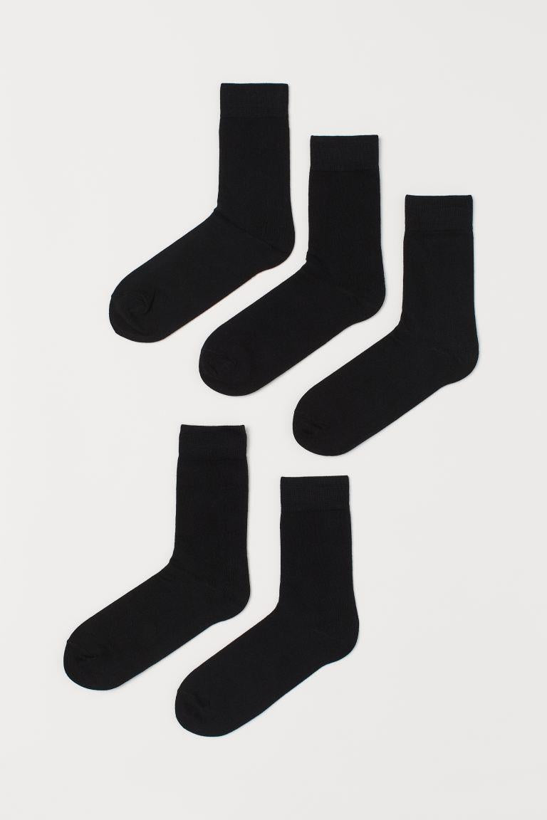 5 Package Black Color Socket Men's Socks