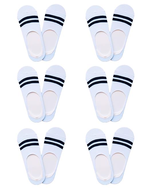 Pack of 6 Striped Non-slip Heel Suba Invisible Men's Socks