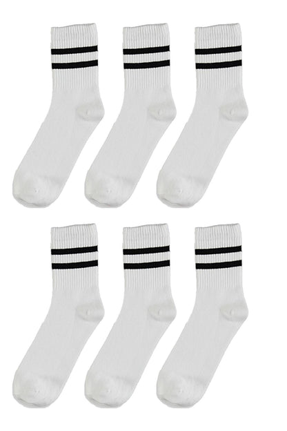6'lı paket Pamuklu Çizgili Yarım Konç erkek - Kadın Unisex Çorap