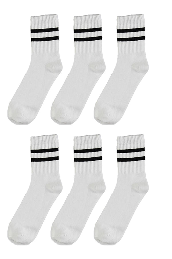 6'lı paket Pamuklu Çizgili Yarım Konç erkek - Kadın Unisex Çorap Trick or Treat