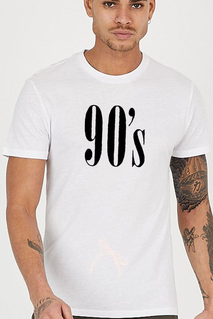 90's printed Crew Neck men's t -shirt