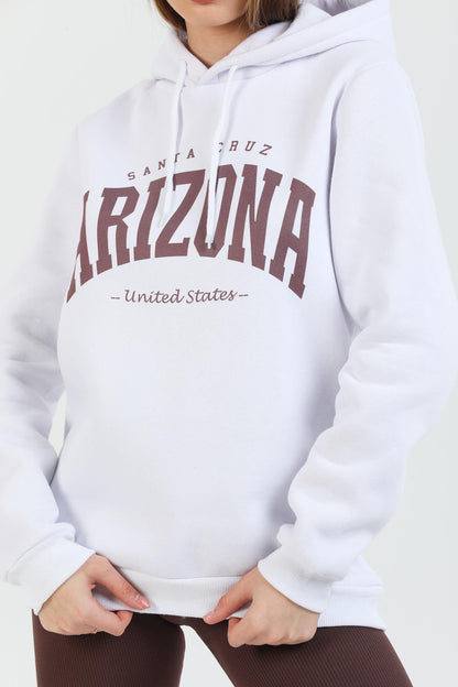 Arizona Printed Cotton Hopeding with Shardon Fleece Unisex Woman Sweatshirt