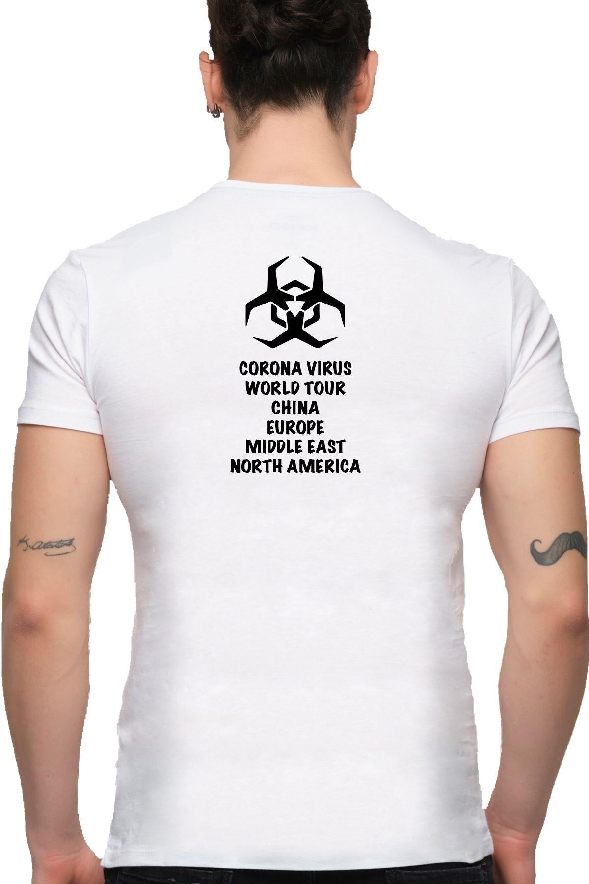 Behind Corona World Tour Printed, Cotton Men's T -shirt