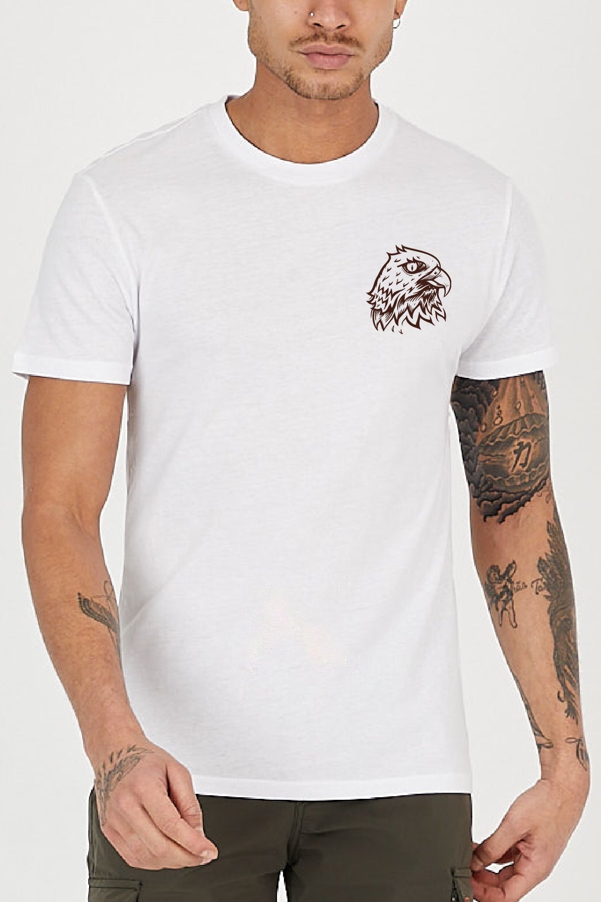 Back Eaglizer Kartal Printed Crew Neck Men's T -shirt
