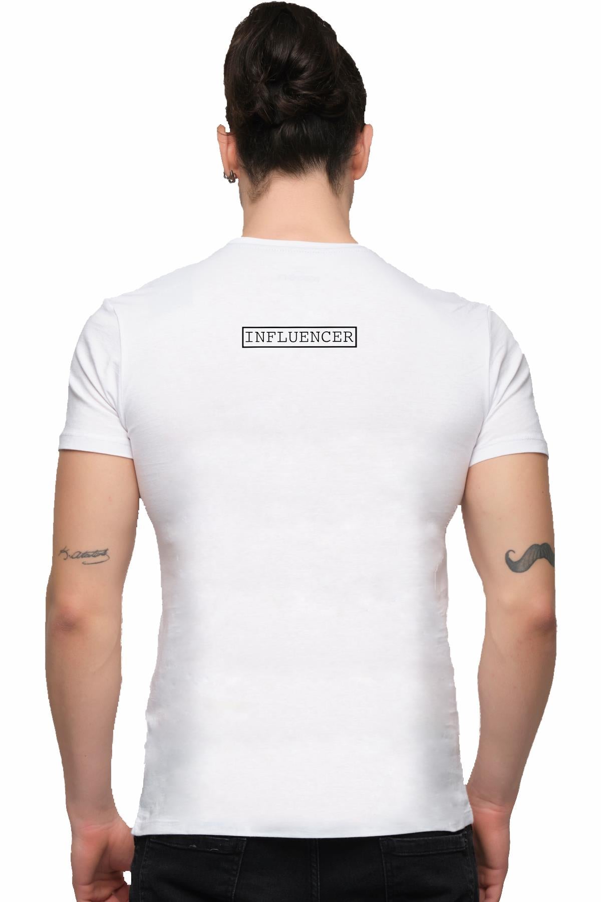 Back Influencer Printed Cotton Men's T -shirt