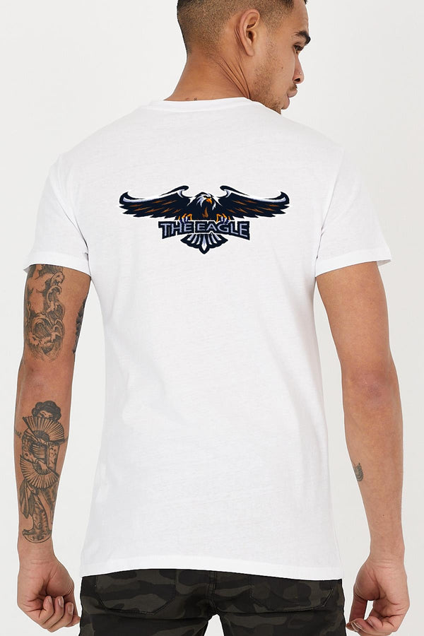 Crew Neck Men's T-Shirt with The Eagle Printed on the Back