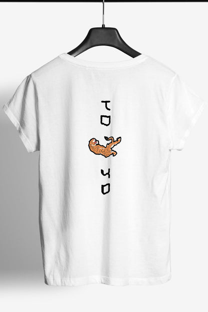 Behind Tokyo Tiger Printed, Cotton Crew Neck Men's T -shirt