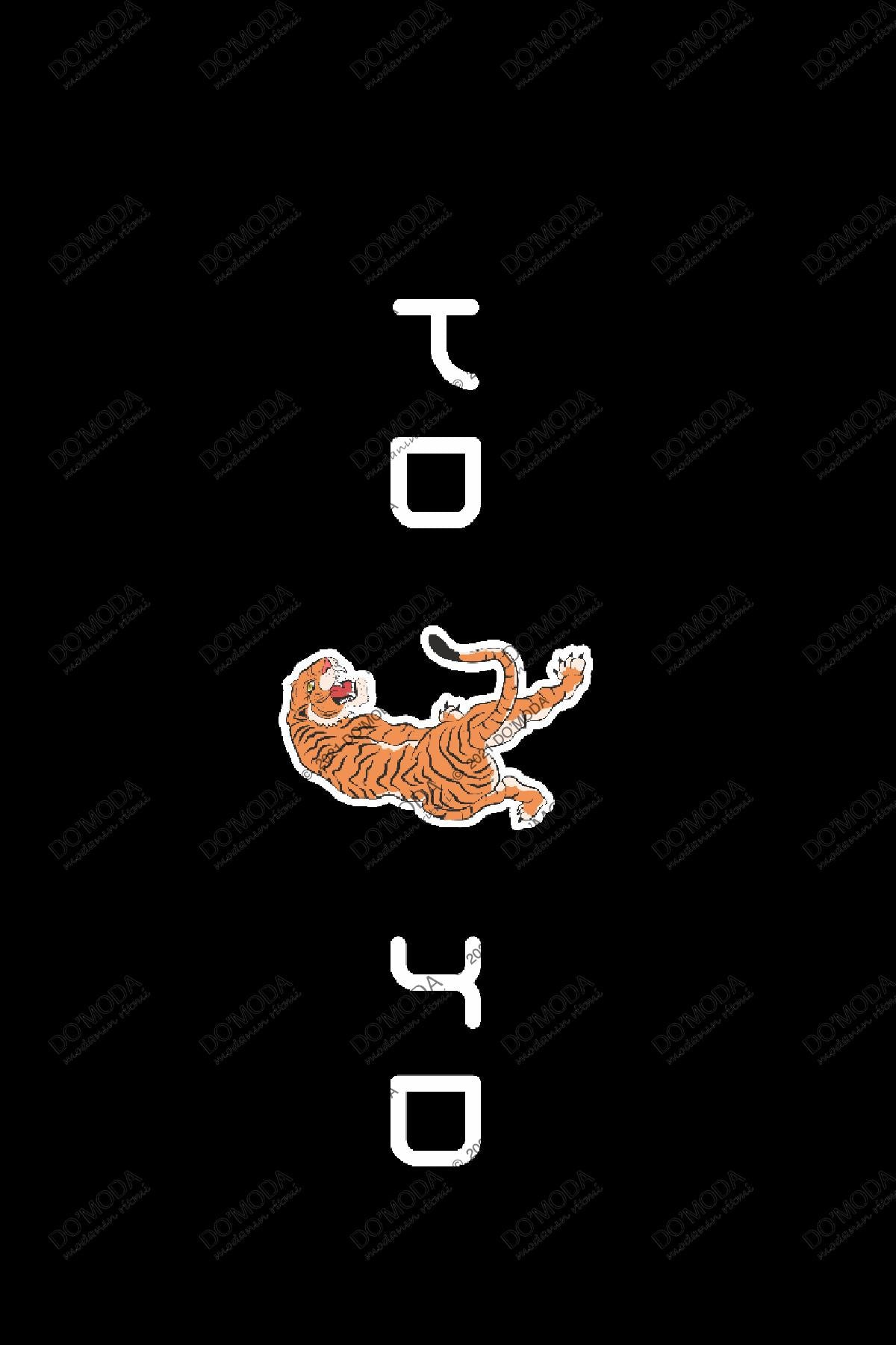 Behind Tokyo Tiger Printed, Cotton Crew Neck Men's T -shirt