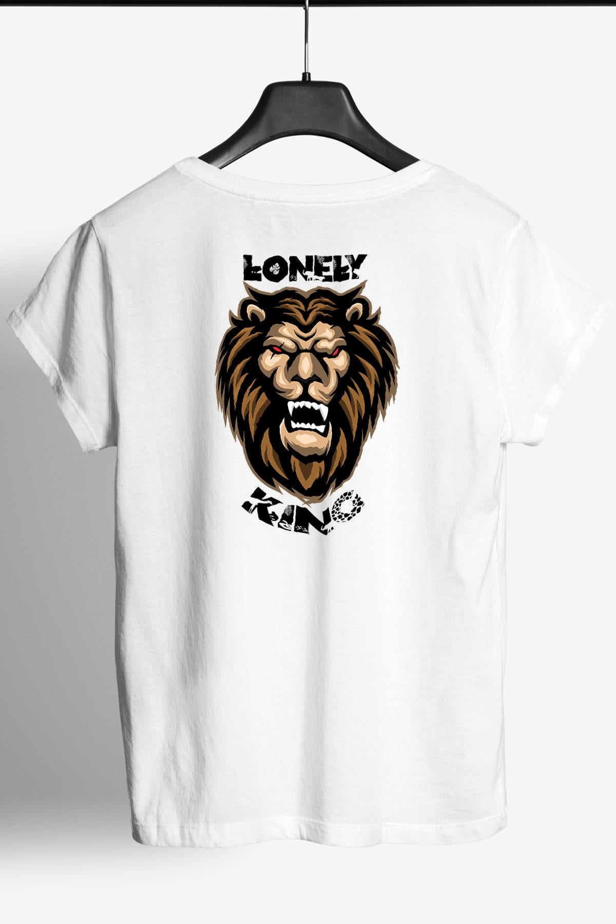 Lion Graphic Printed Crew Neck Men's T -shirt