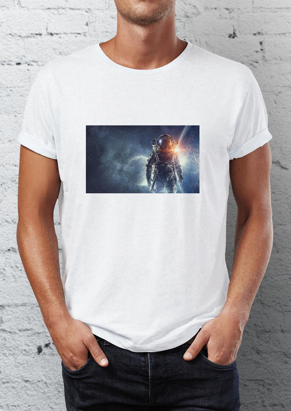 Astronaut Spaceman Printed Crew Neck Men's T-Shirt