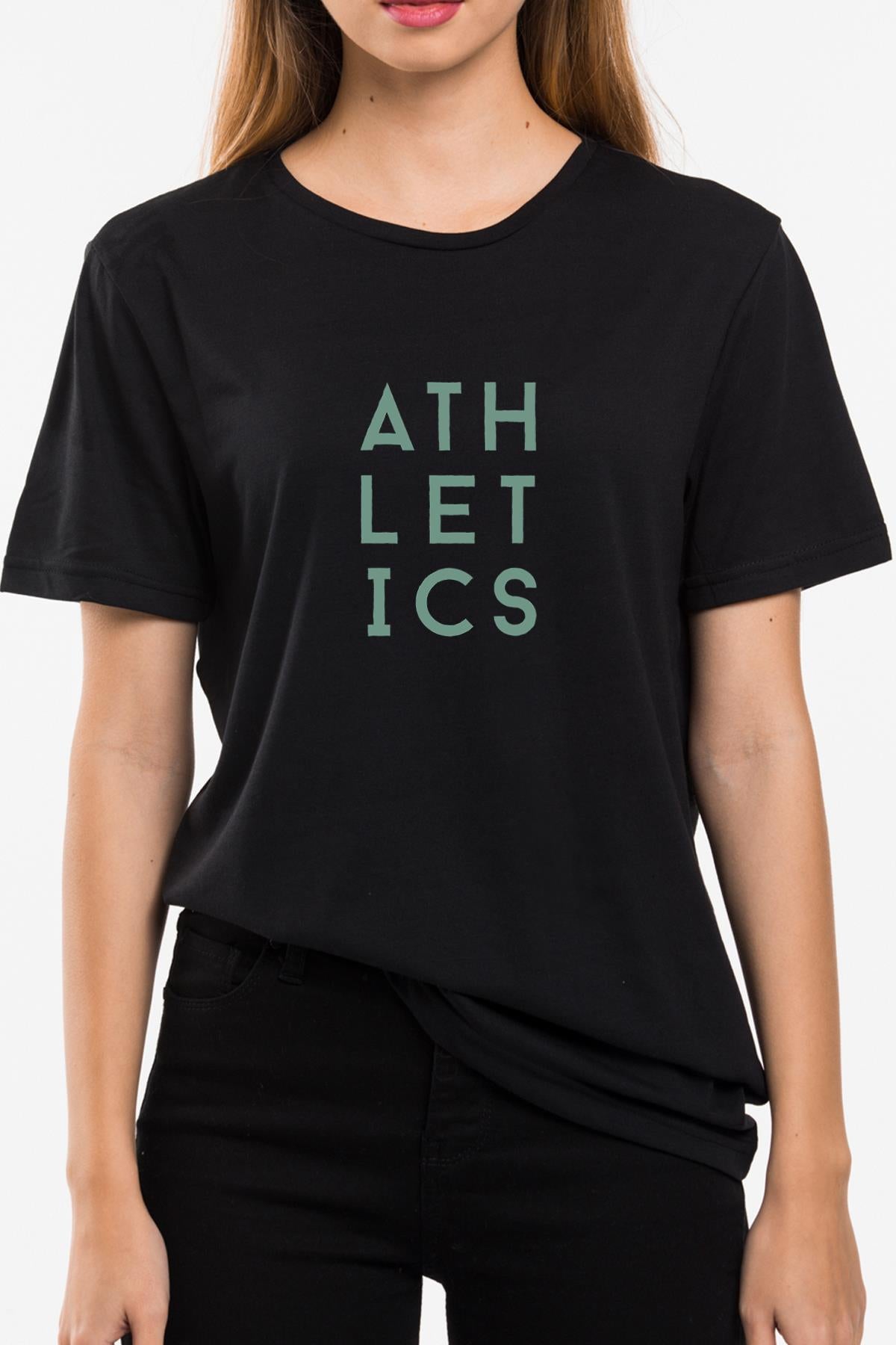 Athletics Printed Oversize Crew Neck woman T -shirt