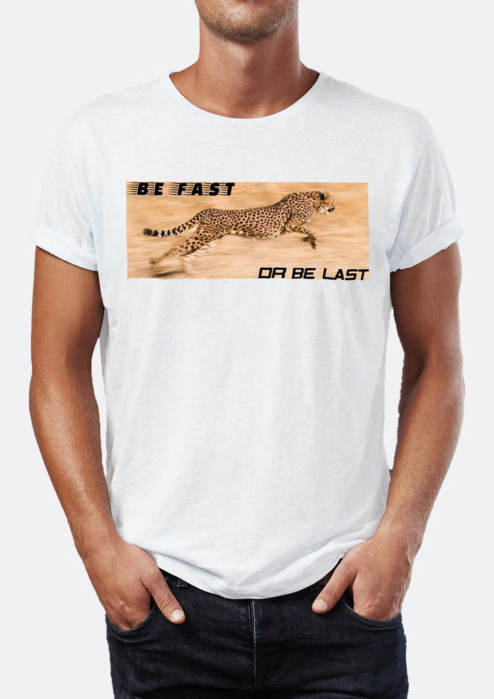 Be Fast or be Last Çita Baskılı Bisiklet Yaka Erkek Tişört Blah.