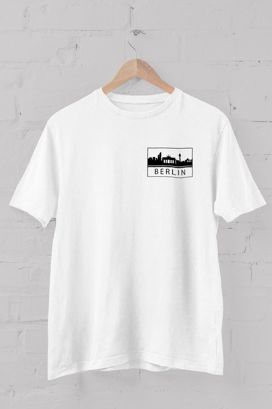 Berlin silhouette printed Crew Neck men's t -shirt
