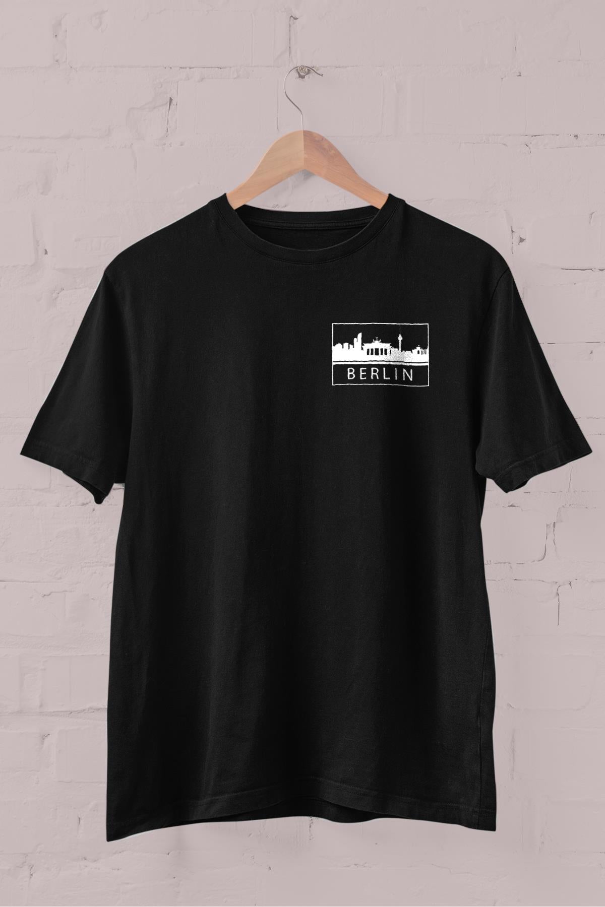 Berlin silhouette printed Crew Neck men's t -shirt