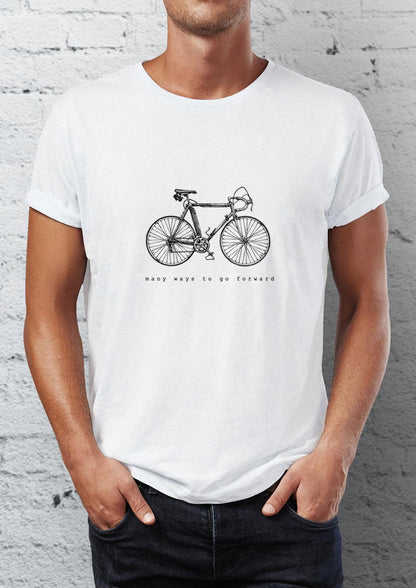 Bisiklet Baskılı Bisiklet Yaka Erkek Tişört