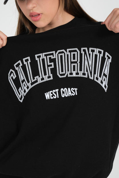 Cycling Yaka California Written Printed Oversize Woman Sweatshirt