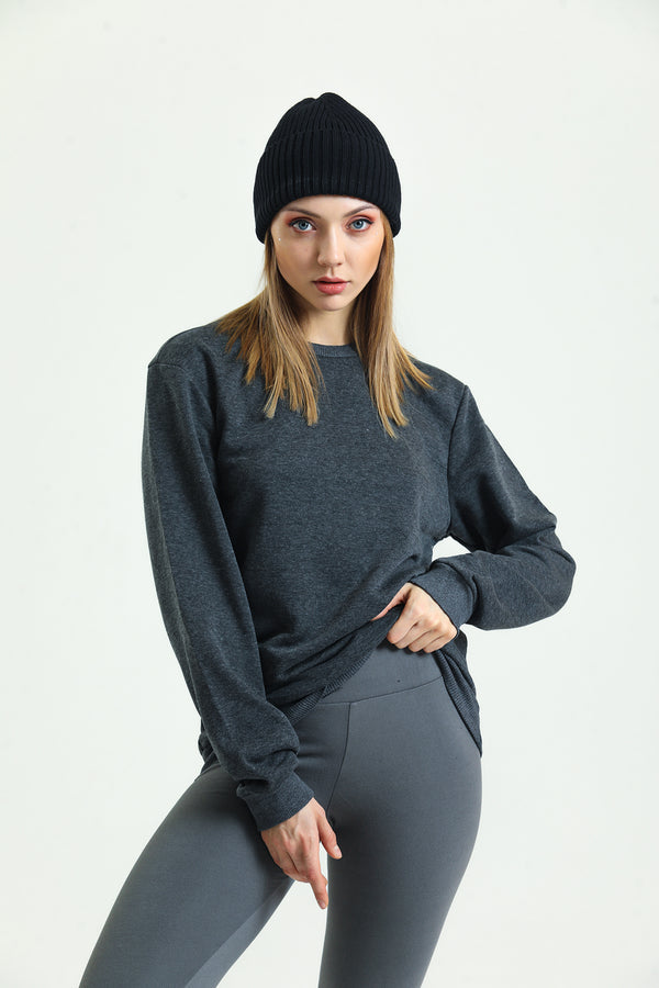 Crew Neck Oversize Basic Women's Sweatshirt