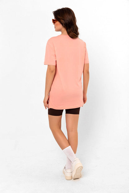 Crew Neck Toronto Printed Salmon Oversize Female T -shirt