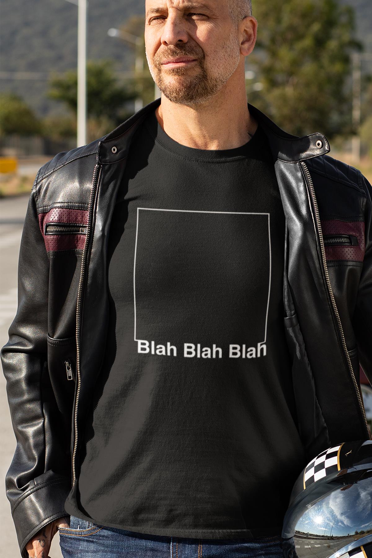 Blah graphic printed, cotton Crew Neck men's t -shirt