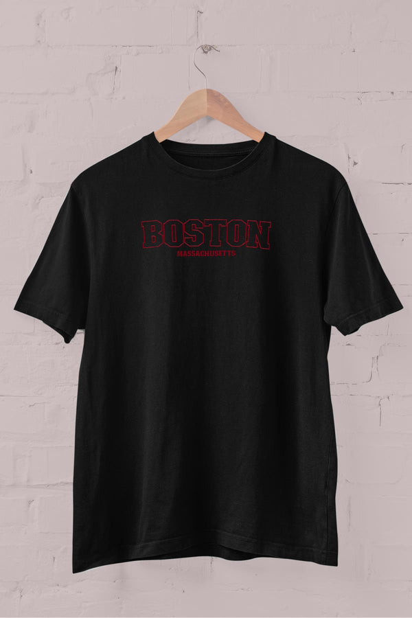 Boston Printed Crew Neck Men's T-Shirt