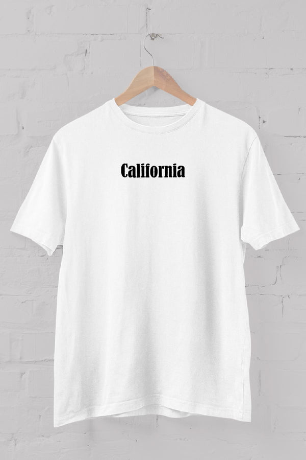 california Baskılı Bisiklet Yaka Erkek Tişört Blah.