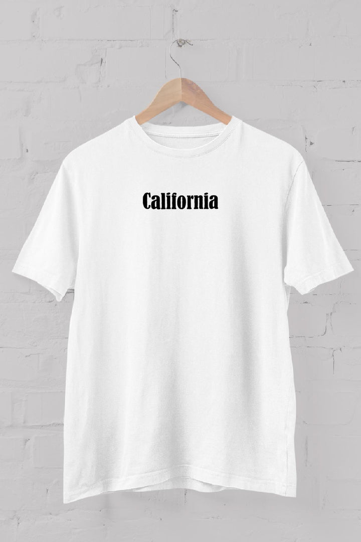 california Baskılı Bisiklet Yaka Erkek Tişört Blah.
