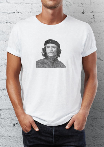 Che Guevara Baskılı Bisiklet Yaka Erkek Tişört