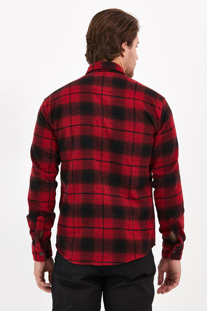 Double Pocket Caple Plaid Men's Shirt