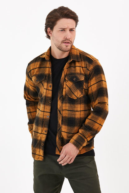 Double Pocket Caple Plaid Men's Shirt