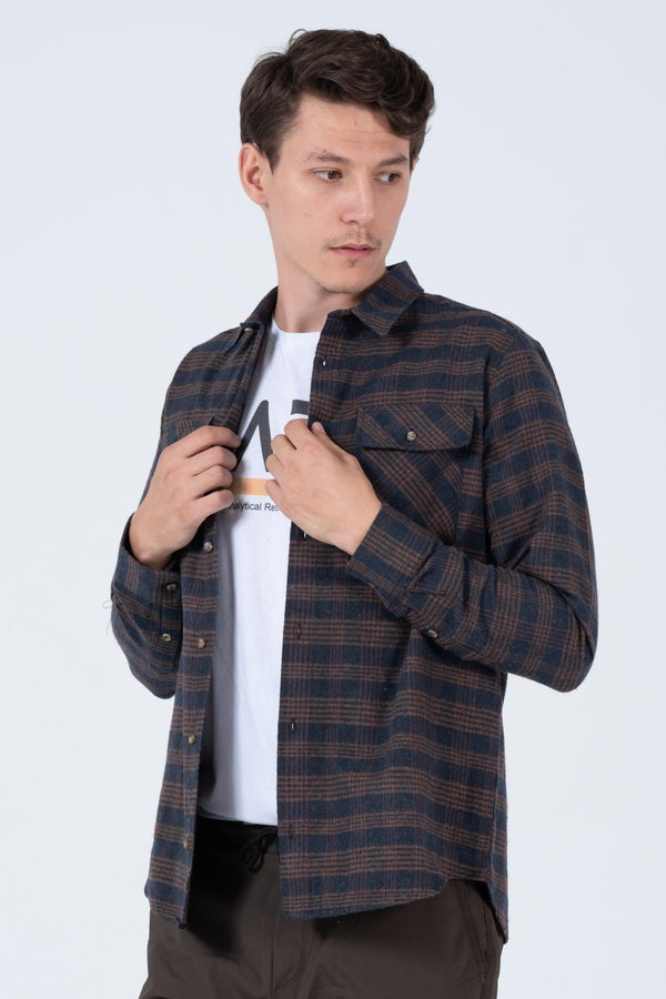 Double Pocket Flap Oversize Checkered Flannel Plaid Lumberjack Men's Shirt Jacket Shacket