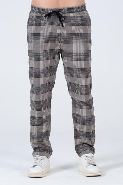 Men's plaid flannel sports pajamas six comfortable cutting