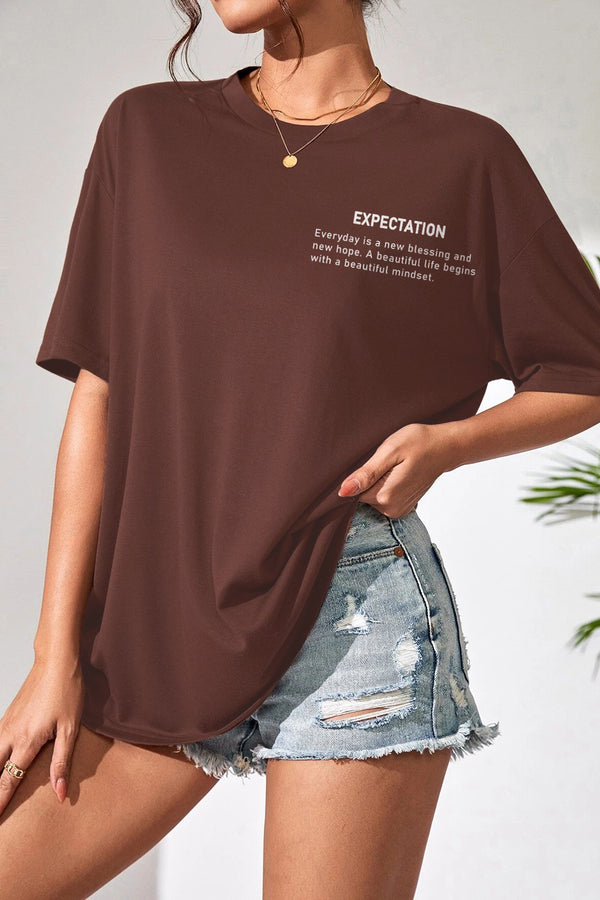 Expectation Printed Oversize 100% Cotton Women's T-Shirt