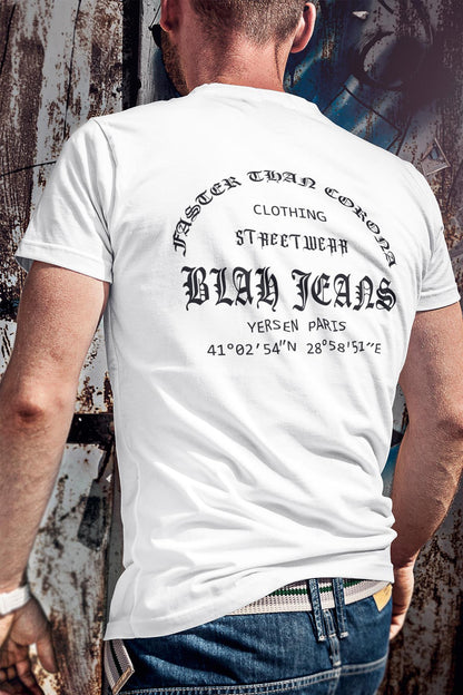 Faster Than Corona Printed Crew Neck Men's T -shirt