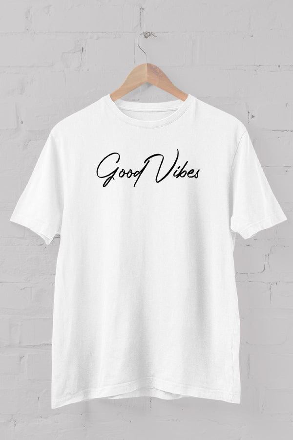 Good Vibes Baskılı Bisiklet Yaka Erkek Tişört Blah.