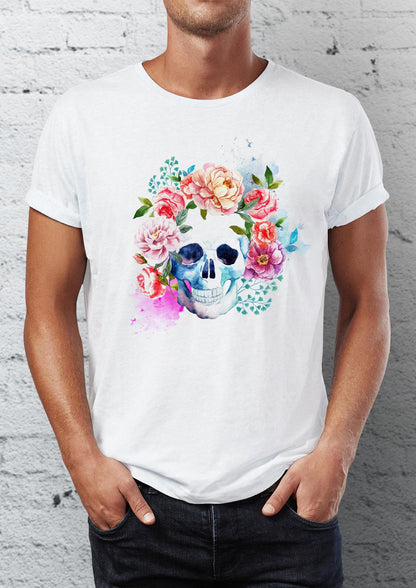 skeleton printed Crew Neck men's t -shirt
