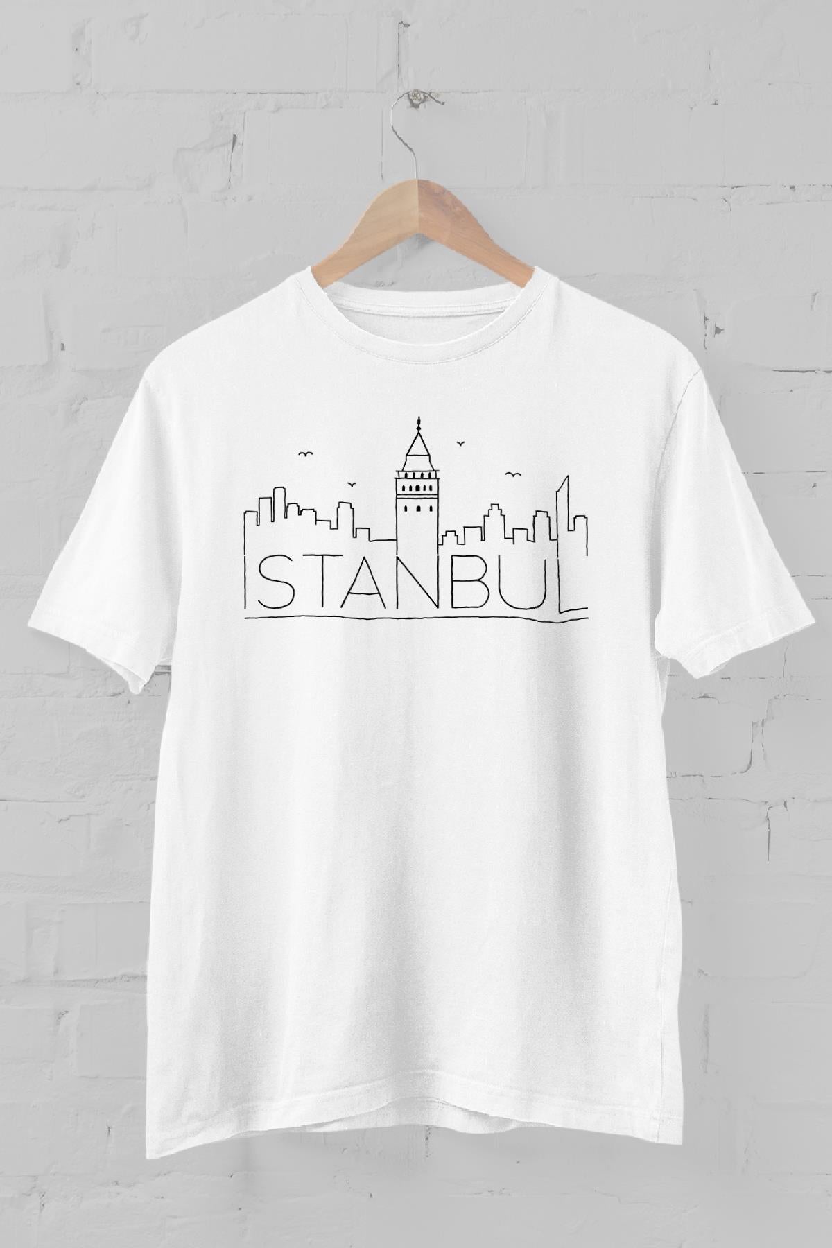 Istanbul silhouette printed Crew Neck men's t -shirt