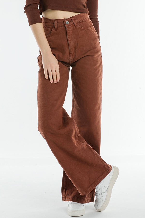 Yüksek Bel Geniş Paça Wide Leg Jeans Kadın Kot Pantolon Domoda