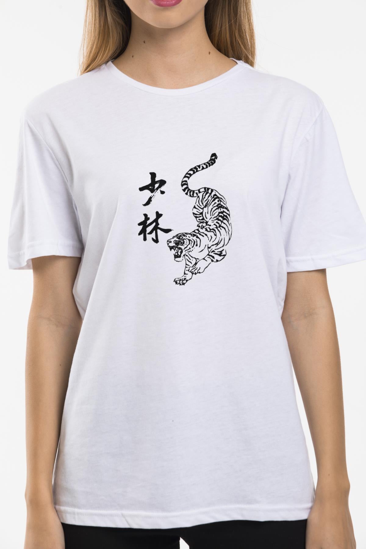 Tiger printed overwoman Crew Neck woman T -shirt