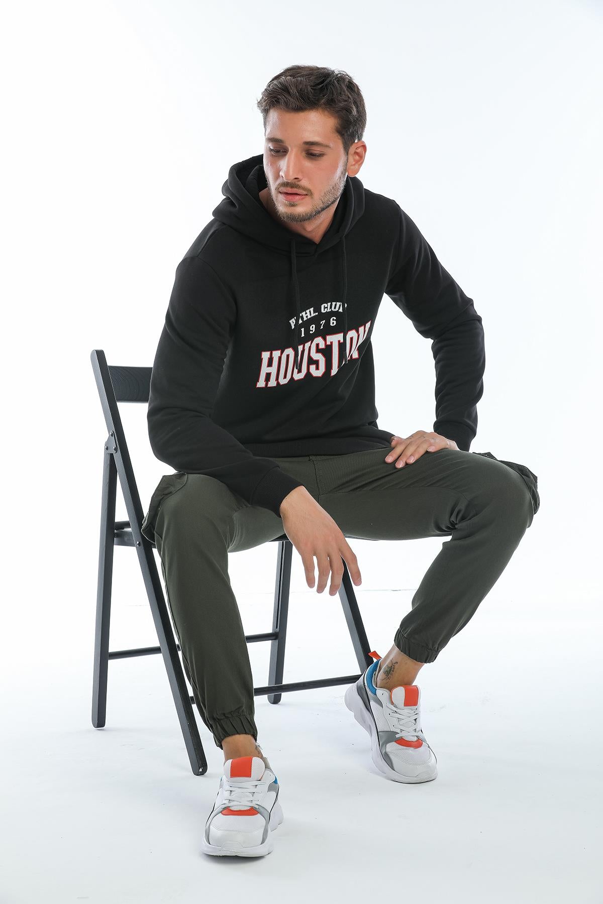 Houston printed with hooded large cutting men's in -men's fleece sweatshirt