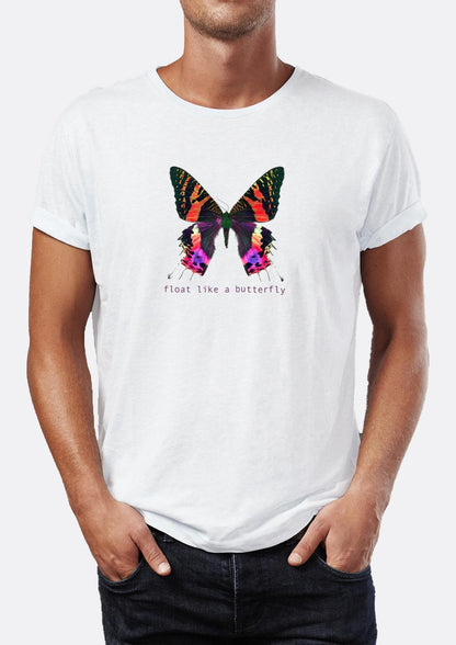 Kelebek Float Like A Butterfly Printed Crew Neck Men's T -shirt