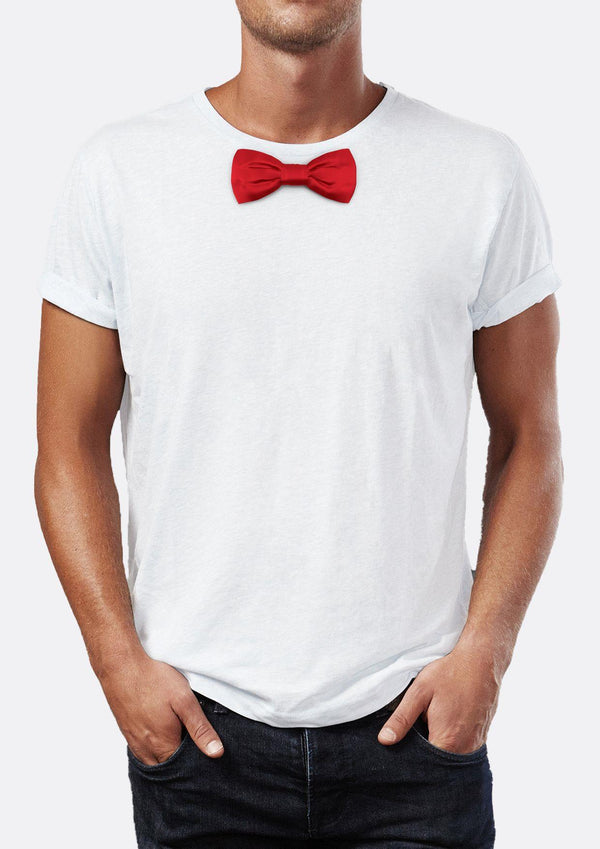 Red Bow Tie Printed Crew Neck Men's T-Shirt