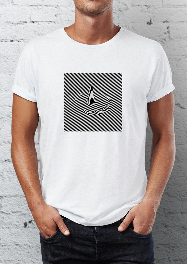 Shark Printed Crew Neck Men's T-Shirt