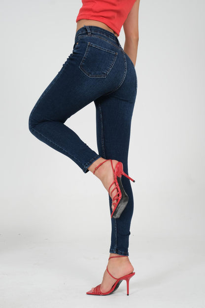 Dark Blue Indigo Skinny Jeans women denim pants