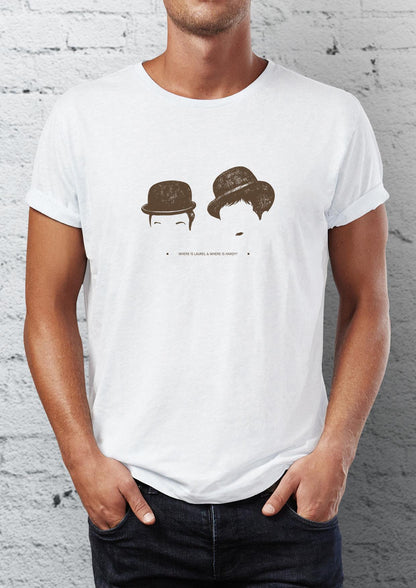 Laurel Hardy Printed Crew Neck Men's T -shirt